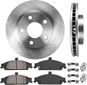 Callahan BRAKE PARTS Front Brake Kit for Chevrolet Malibu Classic Pontiac Grand Am Oldsmobile Cutlass Alero Replacement Brakes Rotors and Ceramic Brake Pads: 10.94" inch Rotors