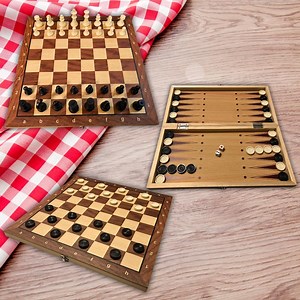 3-in-1 Wooden Chess, Checkers, Backgammon Set: Magnetic Folding Travel Game - Etsy