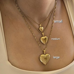 Gold Heart Locket Necklace: Stainless Steel Picture Pendant, Custom Jewelry, Photo Necklace, Waterproof Daily Wear Jewelry - Etsy Canada
