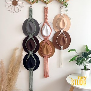 Boho Macrame Hat Hanger, Hat Organizer, Cowboy Hat Rack, Fedora Hat Storage for Wall, Farmhouse Decor, Macrame Hat Display - T3283 - Etsy Australia