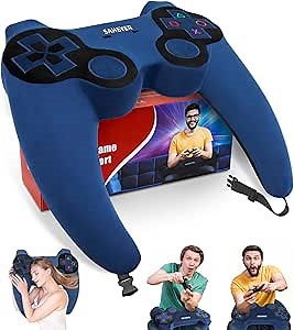 SAHEYER Gaming Pillow for Reading, Extra Large Arm Rest Pillow for Adult, Memory Foam Bed Rest Pillow for Elbow Pain Relief -Teen Boyfriend Gamer/Sofa Couch/Computer Chair/Play Station/Working, Blue