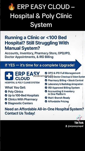 ERP Easy Hospital 🏥 #hospitalsoftware #medicalsoftware #opd #ipd #pharmacysoftware