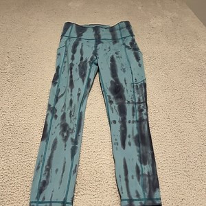 Lululemon Invigorate High-RiseForest Shibori Graphite Grey Desert Teal size 4