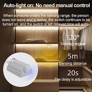 [Hot Item] 5V-24V Infrared Sensor Switch for Smart Home Wardrobe Cupboard Bookcase LED Strip Light Tdl-2031 PIR Motion Sensor Switch
