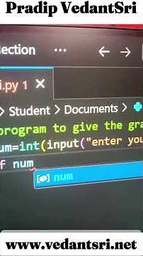 How to Create a Grade Awarding System in Python at VedantSri #python #vedantsri #class