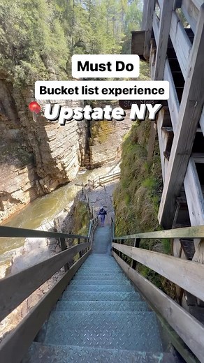 Save & Share! Must do Bucket list Experience in Upstate NY! ✅Known as the Grand Canyon of Adirondacks, this is one of the most popular attractions in Upstate New York. ✅A magnificent Gorge made up of 500 million year-old Sandstone. ✅Upto 5 miles of breathtaking hiking trails, you can choose to explore different lengths and trails based on your proficiency level. ✅River rafting, tubing, or rock-climbing is offered during the summer months, starting from mid-May. 📍Ausable Chasm, NY Complete Video