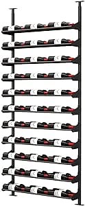 Ultra Wine Racks Showcase Horizontal Wine Display - Black, Modular Wine Rack (Supports 66 Bottles), 2 Deep Configuration, Label-Out Design for Wine Cellars, Home Bars, and Kitchens