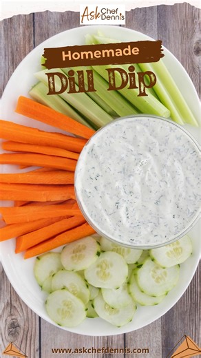 Creamy, herby, and ready in minutes—this homemade Dill Dip is your new snack hero!🌿🥣 Perfect for veggies, chips, and every craving.😋✨ Comment "recipe" to have it sent to your DM. #HomemadeDillDip #DillDip #HomemadeGoodness #EasyRecipe #SnackTime #FoodieFinds #DipItGood #FreshAndCreamy #AskChefDennis #ChefDennisEats | A Culinary Journey with Chef Dennis