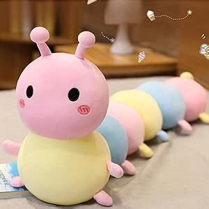 LEHU Caterpillar Stuffed Animal Long Plush Pillow,Cute Hugging Pillow Plush Soft Giant Stuffed Caterpillar,Teen Birthday (Pink,59 inches)