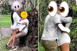 Bride savaged for her skin-tight wedding dress which is so short you can almost see her bum