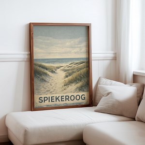 Spiekeroog Poster North Sea Beach – Dunes Sand Sea Island – Coastal Wall Art A4/A3/A2/A1/A0 - Etsy