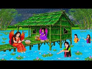 তিন বোনের ঝিলে স্নান ও কলাপাতার ঘর | Jalpari Cartoon | Notun Bangla Golpo | Bengali Fairy Tales