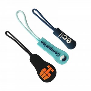 [Hot Item] Wholesale Custom Zipper Logo Zip Tag Zip Puller Logo Rubber Zipper Pulls