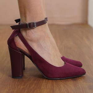 Burgundy Wedding Heels, Maroon Vegan Suede Bridal Shoes With High Block Heels, Ankle Straps Brides Wedding Shoes, Vegan Gift for Her - Etsy