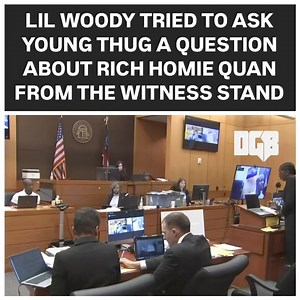 Lil Woody’s testimony has came to an end yesterday but not before he tried to ask Young Thug a question from the witness stand 😂 | Dirty Glove Bastard