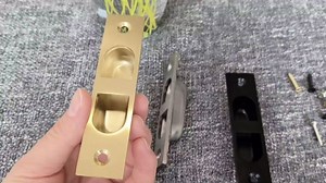 Pocket Door Handles,6 inch Recessed Flush Finger Pulls with Edge Pull,304 Stainless Steel Pocket Door Hardware, Gold