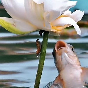 2.1K views · 44 shares | It is believed that a fish leaping out of the pond to nibble on a lotus flower may bring a cascade of good fortune! #FunChina #EcoCivilization #nature #Foryou | China Plus South Africa | Facebook