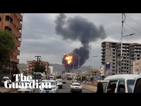 Moment Israeli airstrike hits Yemeni capital