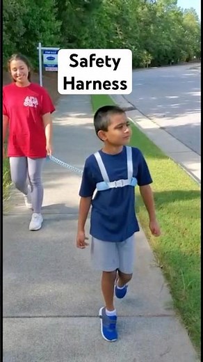 Walking Safely: My Autistic Son Exploring with His Safety Harness