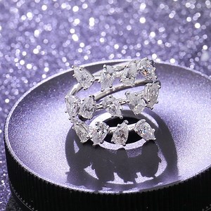 [Hot Item] White Gold Olive Branch Vine Leaf Ring Nature Dainty 14K White Gold Engagement Cluster Rings Wedding Gift