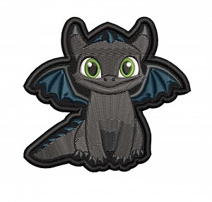 Toothless Patch File for Embroidery, How to Train Your Dragon, Machine Embroidery, Digital File ,instant Download, Toothless Embroidery File - Etsy