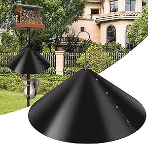 Protoiya 18 inch Squirrel Baffle Wrap Around Proof Baffles Durable Plastic Bird Feeder Guard with Hook Outdoor Hanging Flapper for Feeders Poles and House (with Hook)