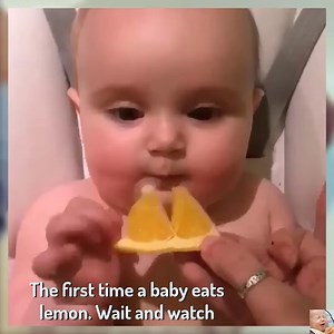 Baby's first time eating lemon #Newborn #Baby #CuteBaby | Love Dogs