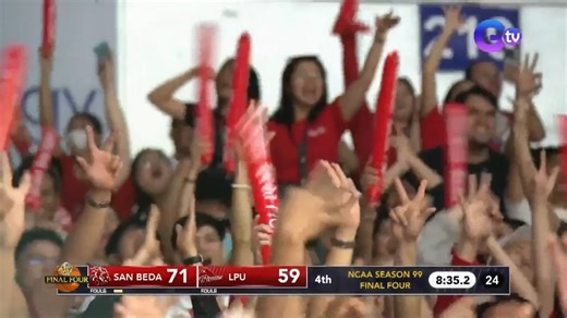 Jacob Cortez brings the Big Dome to its feet as he nails the straightaway three! 👌 #NCAASeason99 #GMASports | GMA Sports PH
