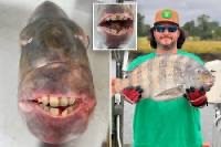 Fisherman bags record catch with mouthful of 'human teeth'