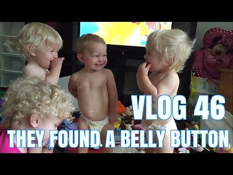 TRIPLETS FIND BELLY BUTTON FOR FIRST TIME [THE BABY GANG VLOG 46]