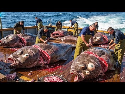 100 GIANT GOLIATH GROUPERS! Fishermen Haul 100kg Monsters from the Deep – Epic Longline Adventure!