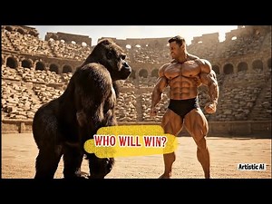 Gorilla🦍 vs Bodybuilders 💪:Ultimate Strength Showdown (AI Battle Prep)