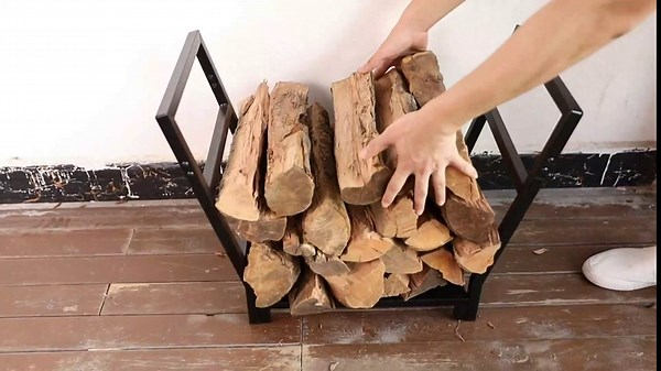 MOFEEZ Firewood Rack Outdoor, Heavy Duty Wood Rack Indoor Outdoor for Firewood, Metal Log Holder Stand for Patio, Deck and Fireplace, Holds Up to 110lb, 25inch(L) x 13inch(W) x 19inch(H)