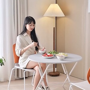 Amazon.com: MJTABLE Modern Round Dining Table, Folding Dining Table for 4, Foldable Kitchen Table for Dining Room Or Outdoor Party Wedding Event, Ideal for Compact Spaces and Occasional Tables, Cyan : Patio, Lawn & Garden