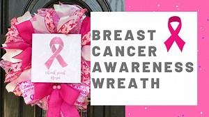 In this tutorial I am showing you how i made this beautiful Cancer Awareness Wreath for the month of october! | Queen Bee Wreaths and Decor