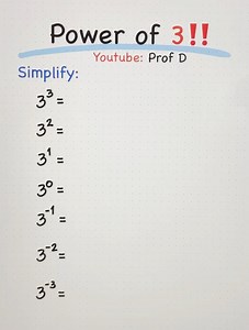 Positive and Negative Exponent of 3! | Prof D