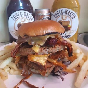 1.8K views · 20 reactions | Well the Chuck Wagon is in Hjallarup now. Have the Sloppy Joe Burger, some Holiday Burger, and more. See ya. Good Mood Good Food Peace and Love. | Chuck-wagon | Facebook