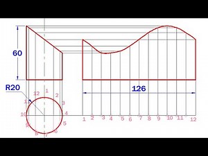 How to Draw the Development of a truncated Cylinder