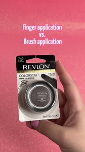Revlon ColorStay Creme Eyeshadow gives you the flexibility of finger application or application with its convenient built-in brush! Here are the two methods of application compared using shade 740 Blackcurrant 💜 #Revlon #eyeshadow #eyemakeup #makeup #cosmetics | Cosmetic Capital