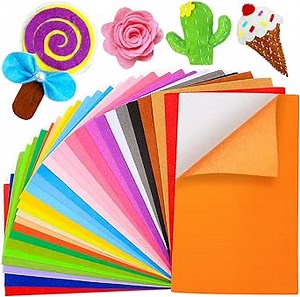 Bundooraking-30pcs stiff felt sheets,Felt Fabric Sheets for Crafts,Self-adhesive Felt Sheets.7"x11"(18 * 28.5cm/Multi-Colored),1mm thick Nonwoven,Patchwork Sewing DIY Craft,craft felt sheets.