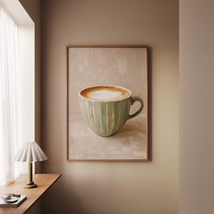Green Latte Coffee Cup Poster, Kitchen Wall Art, Cafe Print, Scandinavian Minimalist Artwork - Etsy Canada