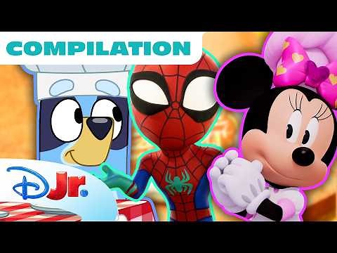 Snack Time Routine Compilation! 🥨🍎 | Mickey, Spidey, Bluey & More! | 1 Hour | Disney Jr.