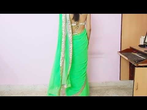 How To Wear Backless Sari Blouse-How To Wrap Backless Saree Blouse/Saree draping Tutorial