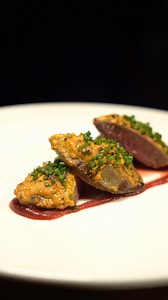 Roasted Glenfeshie Pigeon 🥩 Woodcock pigeon breast, Indian five- spice, ginger, chives, crispy wild mushrooms, beetroot chutney #indianfood #indianrestaurant #foryou #fyp #explorepage #explore #michelinguide #glasgow #scotland #chefpanel | Swadish