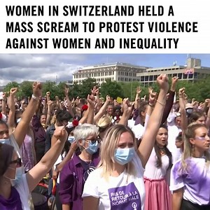 12K views · 539 reactions | Women in Switzerland held a mass scream last Sunday to protest violence against women and gender inequality  #protectprotest | Amnesty International Australia | Facebook