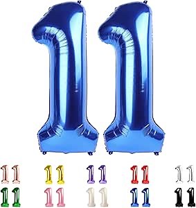 Number Balloons Big 11 11st Birthday Dark Blue Party Decorations for Women Men, 40 In 11st Balloons for Engagement, Wedding, Celebration Party, Graduations, Photo Shoot