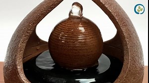 Nature's Mark 6" Zen Teardrop Tabletop Water Fountain with Natural River Rocks.