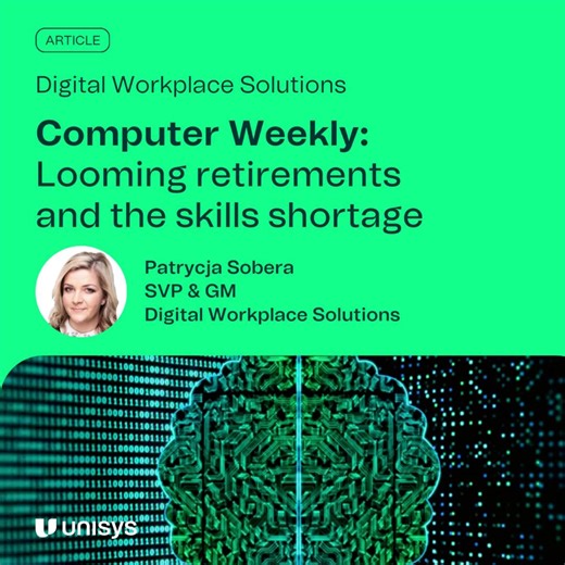 Most companies are worried about finding new field technicians in the oncoming retirement wave. Forward-thinking ones are focused on something else entirely: making sure knowledge doesn't retire with experienced workers. Patrycja Sobera explains the strategy in Computer Weekly. Explore her insights in the full article: https://ow.ly/iPek50X5Tlt | Unisys