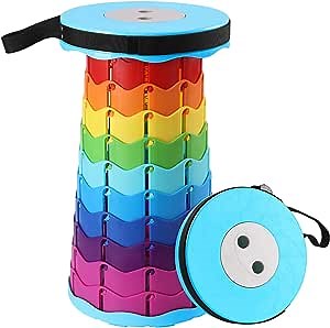 LuiceABC 2022 Updated Camping Chair Heavy Duty Foldable Stools (Rainbow)