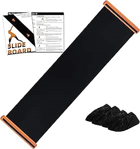 Slide Board For Working Out For Beginners And Pros, 4.6’/6’ Exercise Slide Board With 2 Sets of Shoes Booties